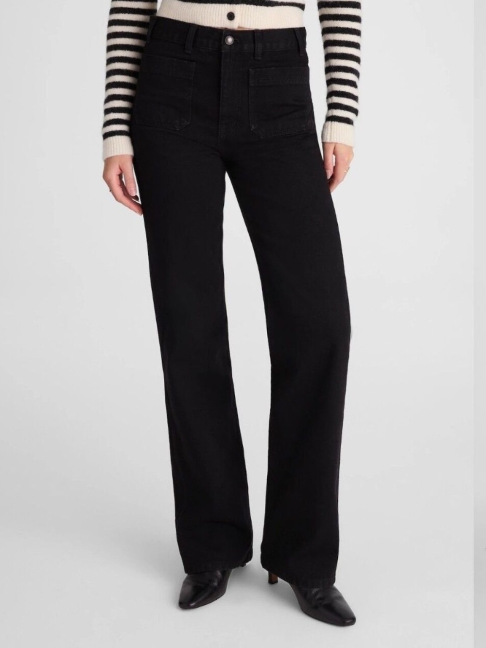 Madewell Black Cleo Straight Jeans Women's 28 Black High Rise